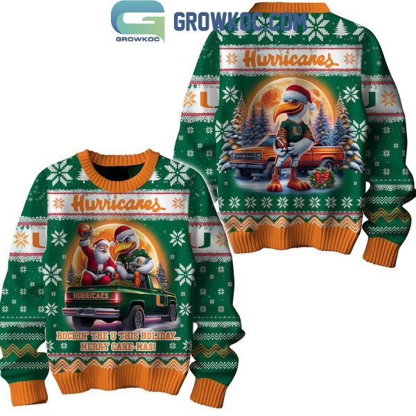 Miami Hurricanes Rockin’ The U This Holiday Christmas Ugly Sweater