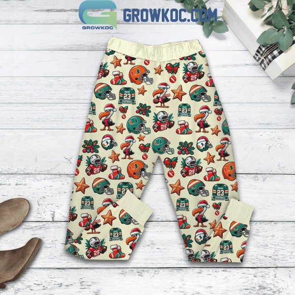 Miami Hurricanes Win Is All I Want For Christmas Time Fleece Pajamas Set