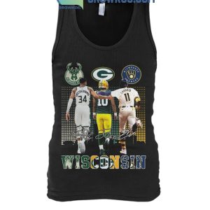 Milwaukee Bucks Antetokounmpo Green Bay Packers Love Brewers Chourio T-Shirt