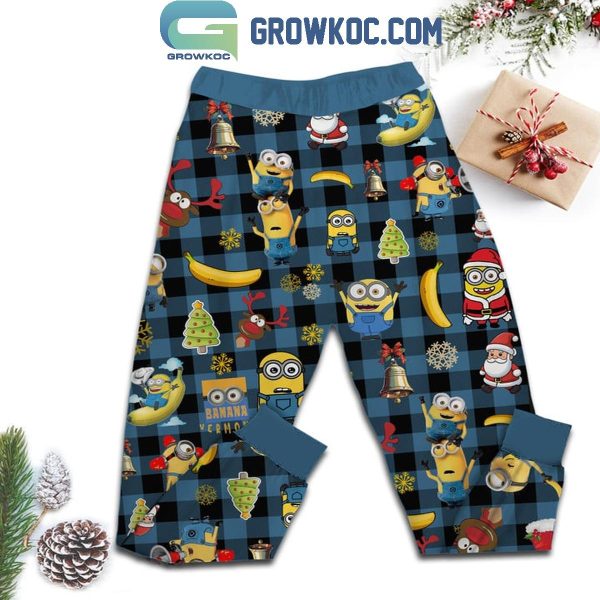 Minions All I Want For Christmas Is Banana 2024 Fleece Pajamas Set