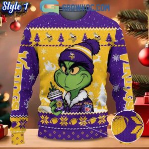 Minnesota Vikings Grinch Stolen Christmas 2024 Grinchmas Ugly Sweater