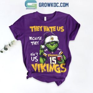 Minnesota Vikings Grinch They Hate Us Because The Ain’t Us Fleece Pajamas Set