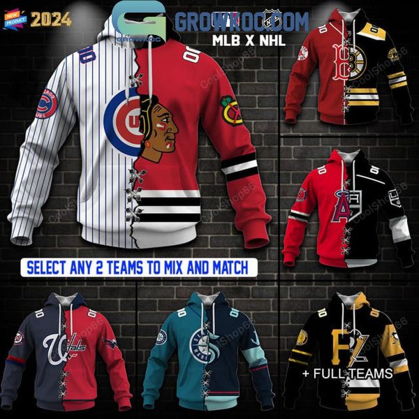 Mix 2 Team MLB And NHL Baseball And Hockey Hoodie T-Shirt