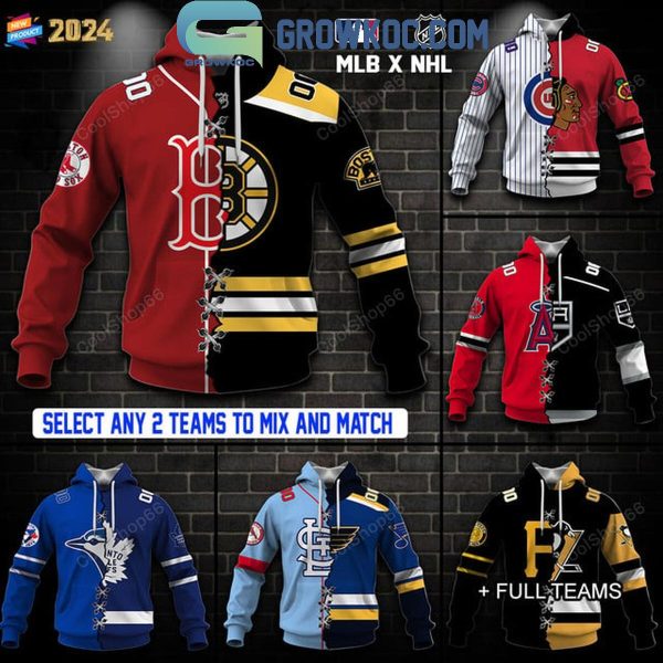 Mix 2 Team MLB And NHL Baseball And Hockey Hoodie T-Shirt