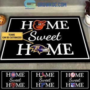 NFL NHL MLB NCAA Sport Mix 2 Teams Home Sweet Home Personalized Doormat