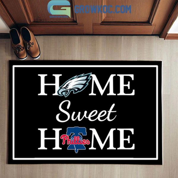 NFL NHL MLB NCAA Sport Mix 2 Teams Home Sweet Home Personalized Doormat