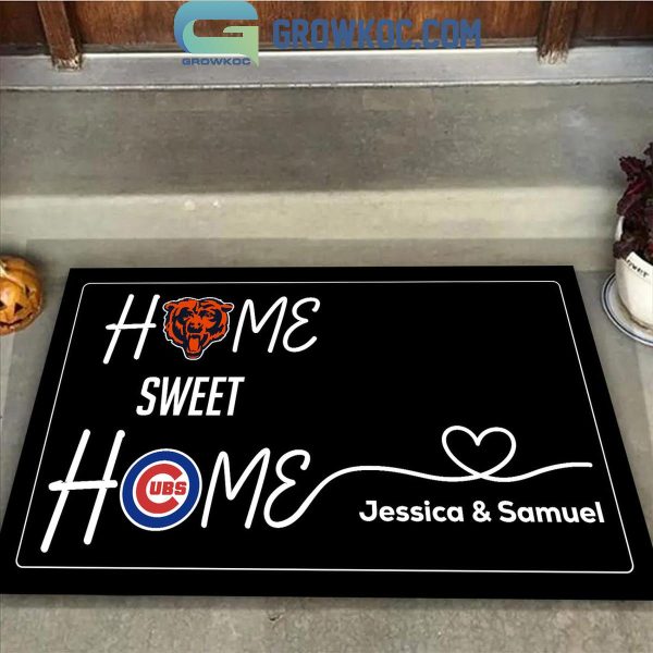 NFL NHL MLB NCAA Sport Mix 2 Teams Home Sweet Home Love Is In The House Personalized Doormat