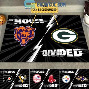 NFL NHL MLB NCAA Sport Mix 2 Teams House Divided Fan Personalized Doormat