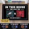 NFL NHL MLB NCAA Sport Mix 2 Teams Home Sweet Home Love Is In The House Personalized Doormat