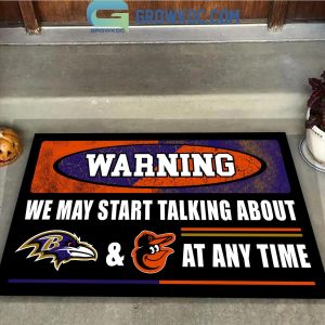 NFL NHL MLB NCAA Sport Mix 2 Teams Warning We May Start Talking About Our Teams Personalized Doormat