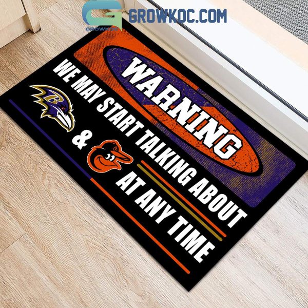 NFL NHL MLB NCAA Sport Mix 2 Teams Warning We May Start Talking About Our Teams Personalized Doormat