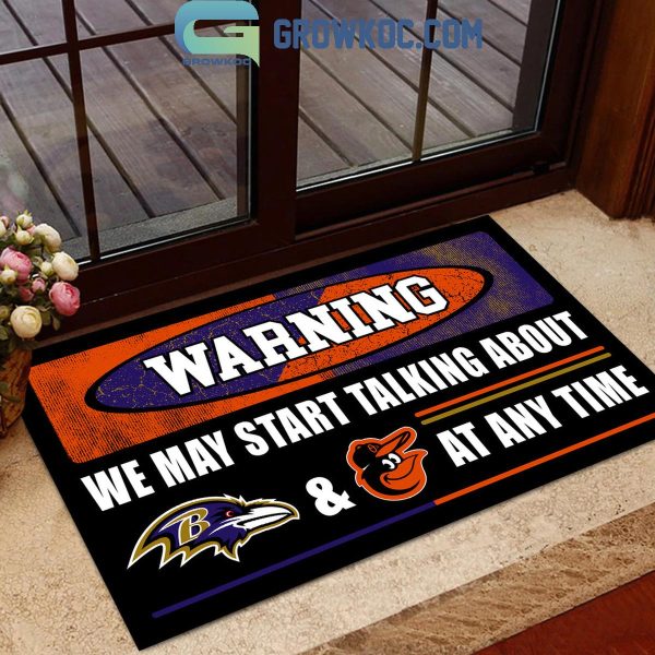 NFL NHL MLB NCAA Sport Mix 2 Teams Warning We May Start Talking About Our Teams Personalized Doormat