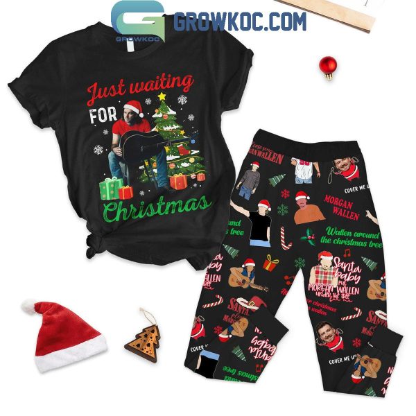 Morgan Wallen 2024 Just Waiting For Christmas Fleece Pajamas Set