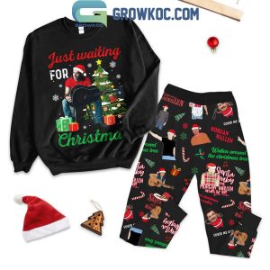 Morgan Wallen 2024 Just Waiting For Christmas Fleece Pajamas Set Long Sleeve