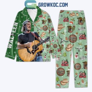 Morgan Wallen Christmas Wallen Tour 2024 Polyester Pajamas Set Green