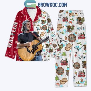 Morgan Wallen Christmas Wallen Tour 2024 Red Polyester Pajamas Set