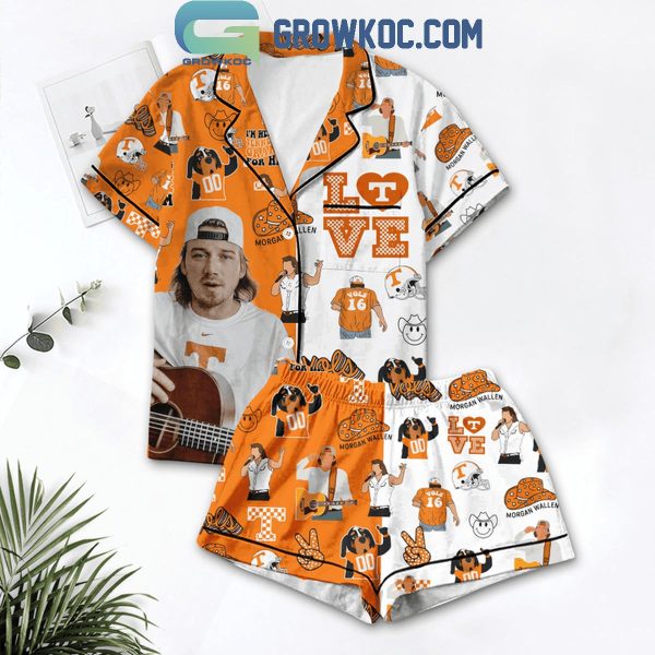 Morgan Wallen Love Tennessee Volunteers Polyester Pajamas Set