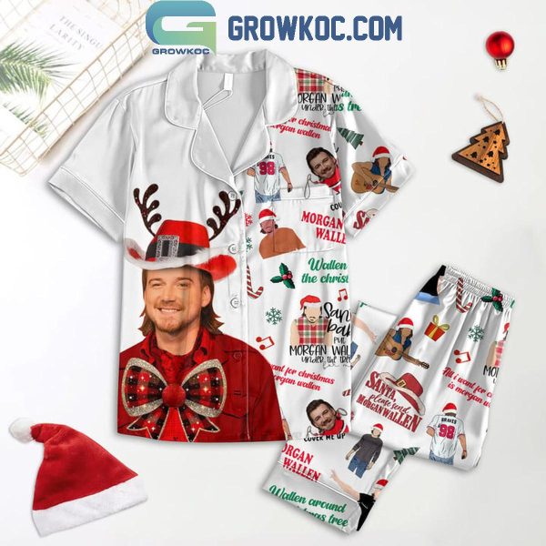 Morgan Wallen Santa Please Send Morgan Wallen 2024 Polyester Pajamas Set