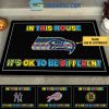 NFL NHL MLB NCAA Team In This House It’s OK To Be Different Autism Personalized Doormat