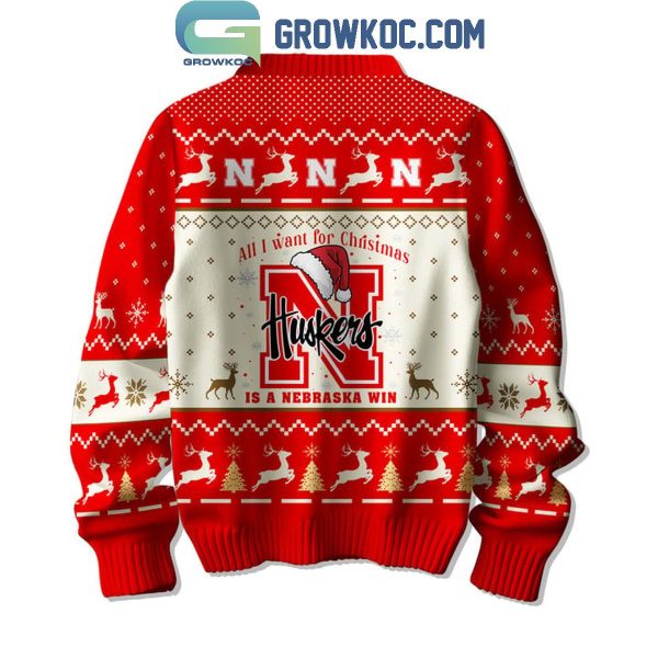 Nebraska Cornhuskers All I Want For Christmas Is Huskers Win Ugly Sweater