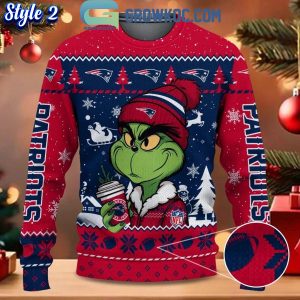 New England Patriots Grinch Stolen Christmas 2024 Grinchmas Ugly Sweater