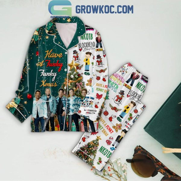 New Kids On The Block Christmas Have A Funky Xmas Polyester Pajamas Set