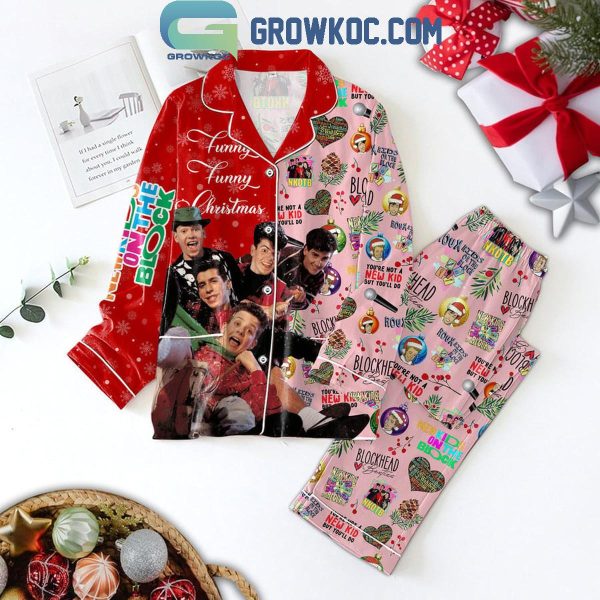 New Kids On The Block Fun Funny Blockhead Christmas Polyester Pajamas Set