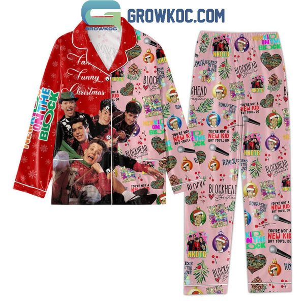 New Kids On The Block Fun Funny Blockhead Christmas Polyester Pajamas Set