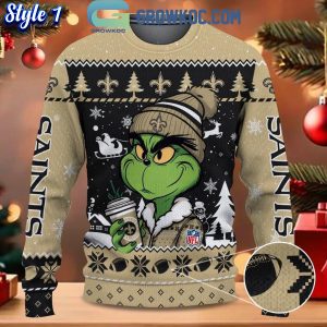 New Orleans Saints Grinch Stolen Christmas 2024 Grinchmas Ugly Sweater