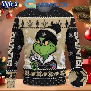 New Orleans Saints Grinch Stolen Christmas 2024 Grinchmas Ugly Sweater