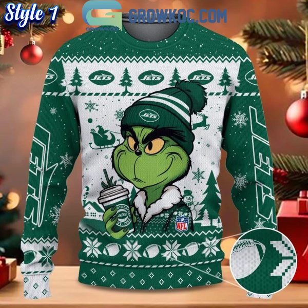 New York Jets Grinch Stolen Christmas 2024 Grinchmas Ugly Sweater