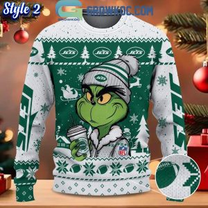 New York Jets Grinch Stolen Christmas 2024 Grinchmas Ugly Sweater