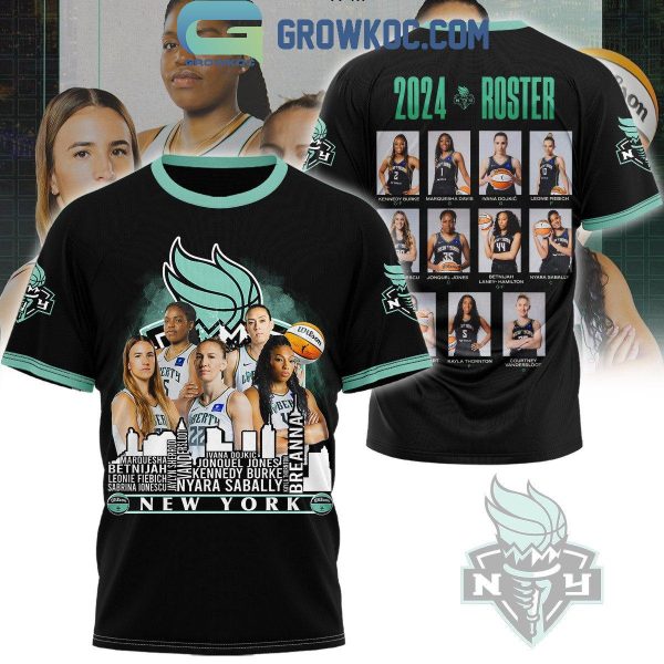 New York Liberty 2024 Roster Champions Skyline Hoodie T-Shirt