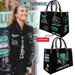 New York Liberty Champions Personalized 2024 Leather Handbag