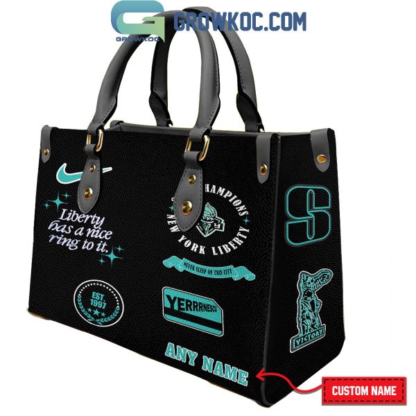 New York Liberty Champions Personalized 2024 Leather Handbag