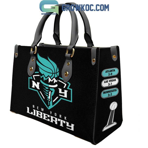 New York Liberty Champions Personalized 2024 Leather Handbag