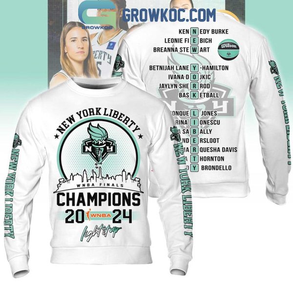 New York Liberty NY Skyline WNBA Finals Champions 2024 Player Name Hoodie T-Shirt