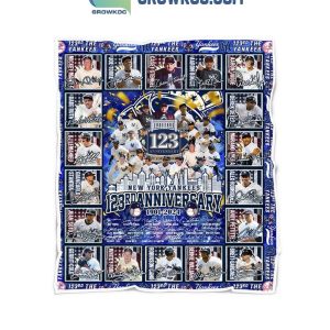 New York Yankees 123rd Anniversary 1901-2024 Fleece Blanket Quilt