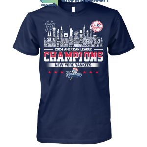 New York Yankees 2024 American League Champions Skyline T-Shirt