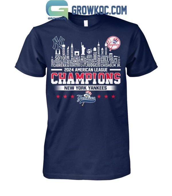 New York Yankees 2024 American League Champions Skyline T-Shirt