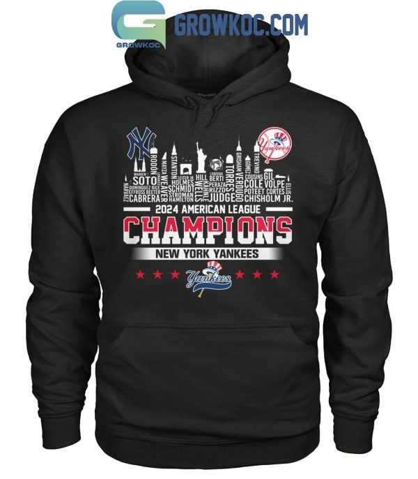 New York Yankees 2024 American League Champions Skyline T-Shirt