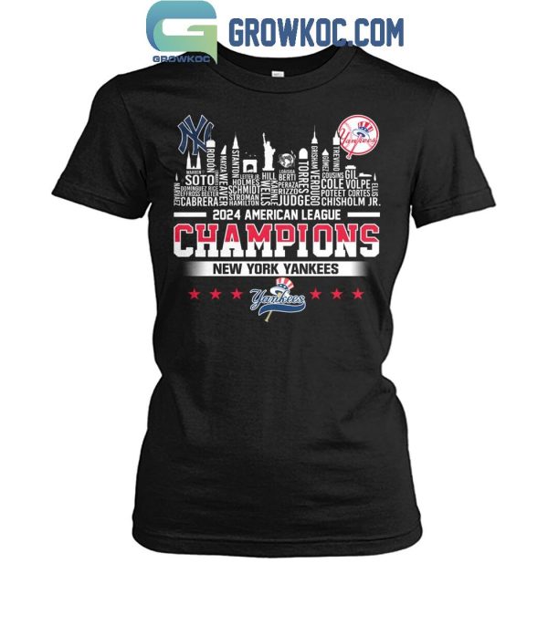 New York Yankees 2024 American League Champions Skyline T-Shirt