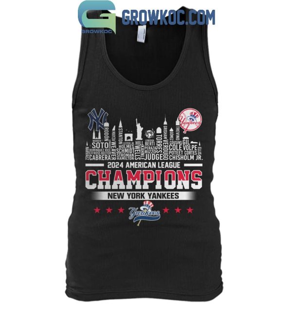 New York Yankees 2024 American League Champions Skyline T-Shirt