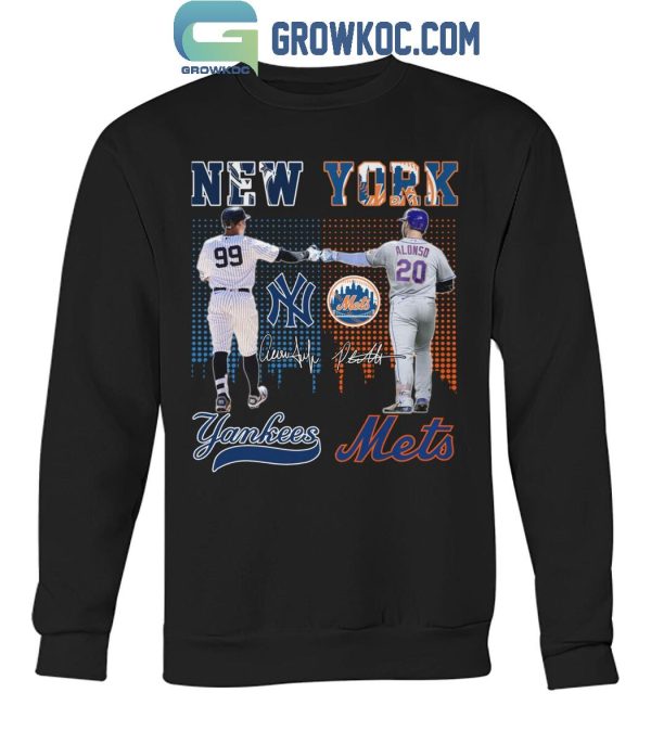 New York Yankees Aaron Judge New York Mets Pete Alonso T-Shirt