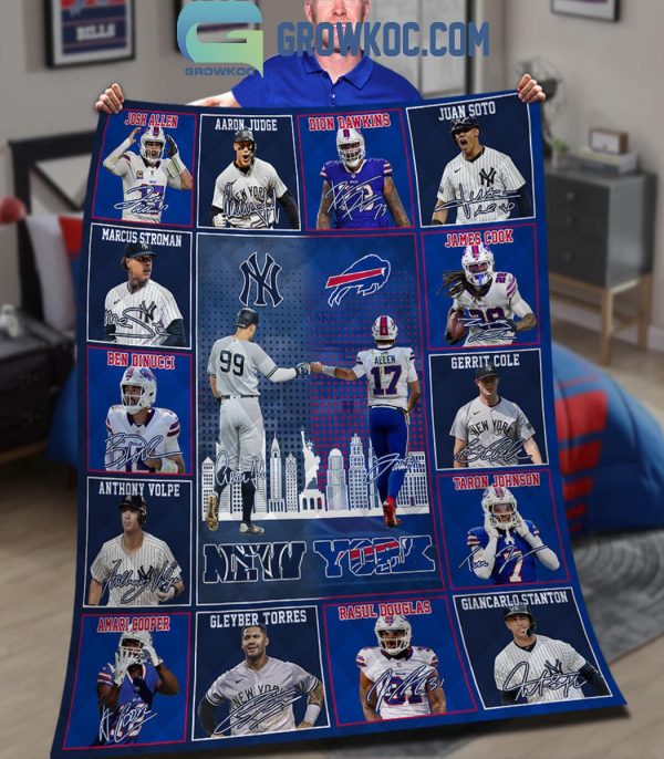 New York Yankees Buffalo Bills The Legends Of NYC Fleece Blanket Quilt