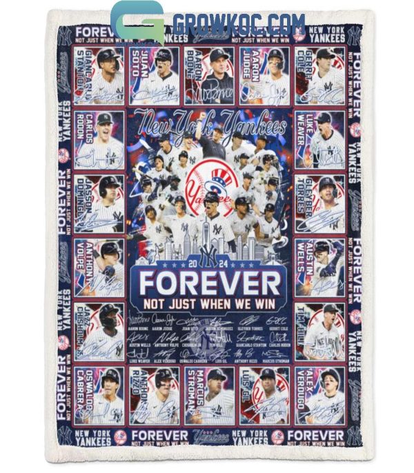 New York Yankees World Series Forever Fan Not Just Win Fleece Blanket Quilt