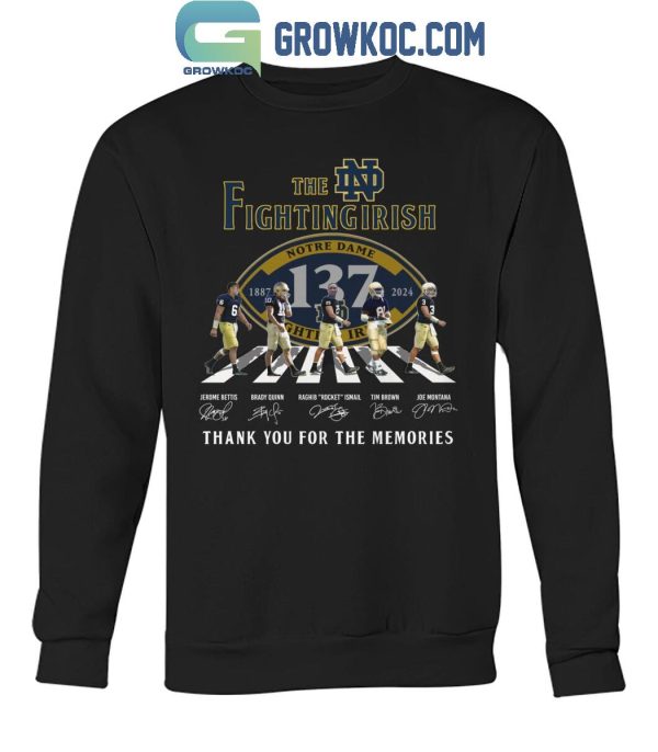 Notre Dame Fighting Irish 137 Years Of The Memories 1887-2024 T-Shirt