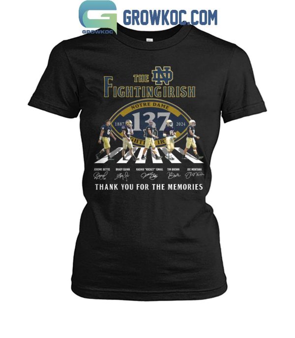 Notre Dame Fighting Irish 137 Years Of The Memories 1887-2024 T-Shirt