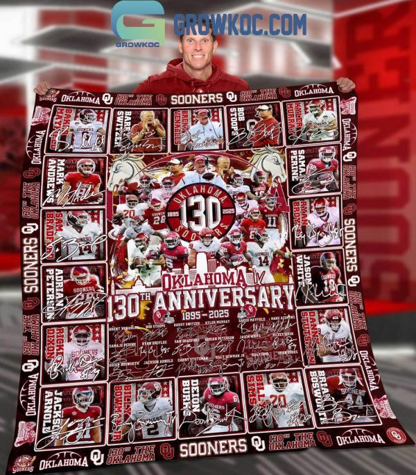 Oklahoma Sooners 130th Anniversary 1895-2024 Fleece Blanket Quilt