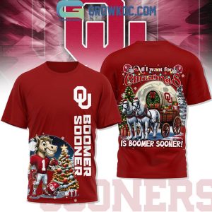 Oklahoma Sooners All I Want For Christmas Is To Boomer Sooner Hoodie T-Shirt